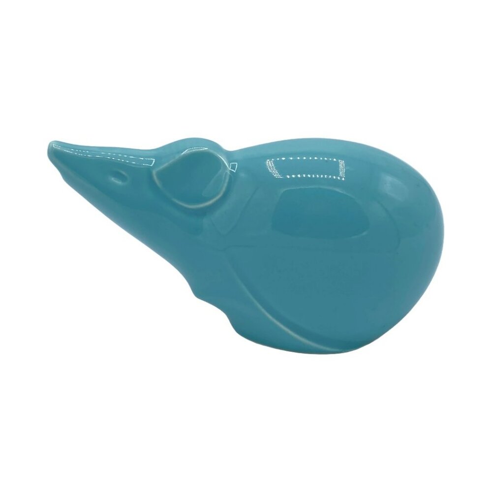 Vintage Rat or Mouse Okimono Japanese Zodiac Porcelain Figurine Blue Celadon